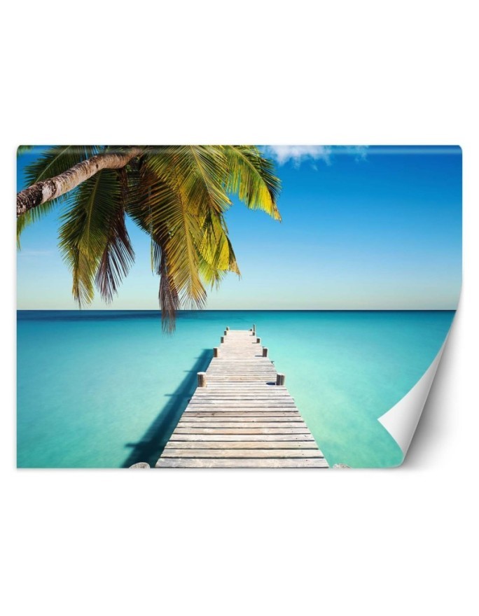 Living room wall mural - Tropical beach palm trees nature | FEEBY