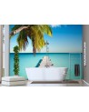 Living room wall mural - Tropical beach palm trees nature | FEEBY