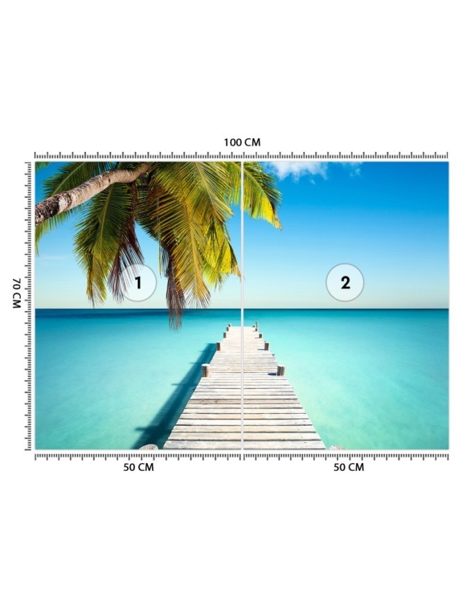 Living room wall mural - Tropical beach palm trees nature | FEEBY