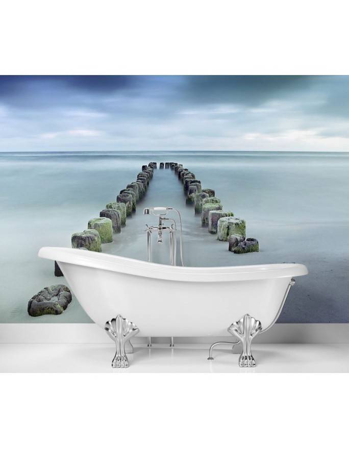 Photo wall mural - Waves sea beach sky | FEEBY