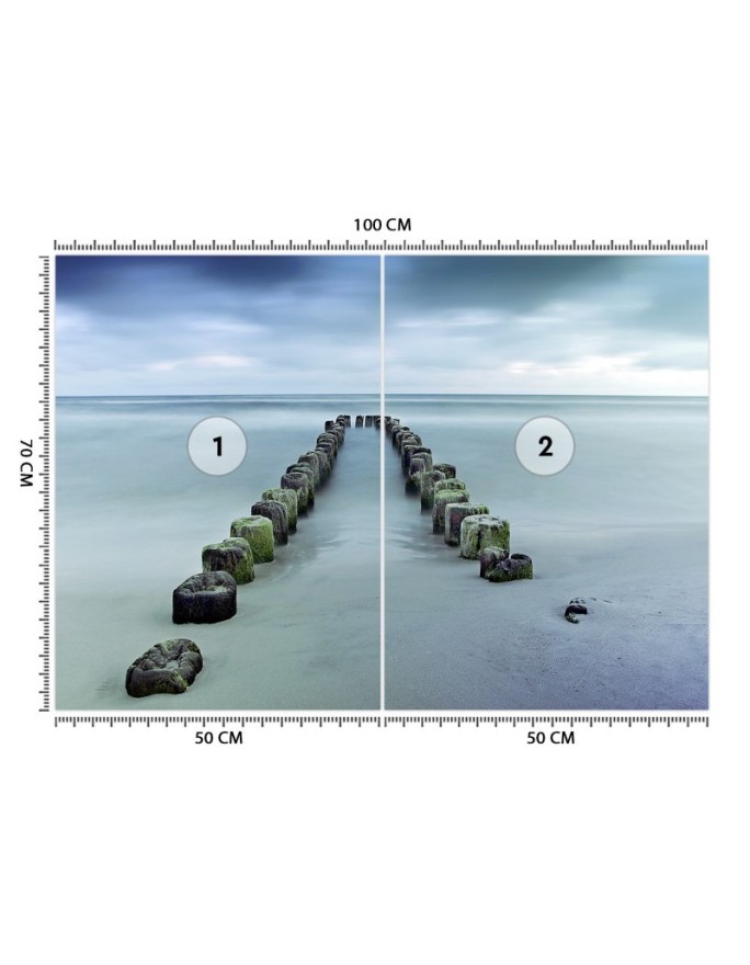 Photo wall mural - Waves sea beach sky | FEEBY