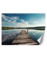Unique wall murals - View from a pier overlooking a lake and forest | FEEBY
