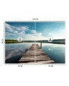 Unique wall murals - View from a pier overlooking a lake and forest | FEEBY
