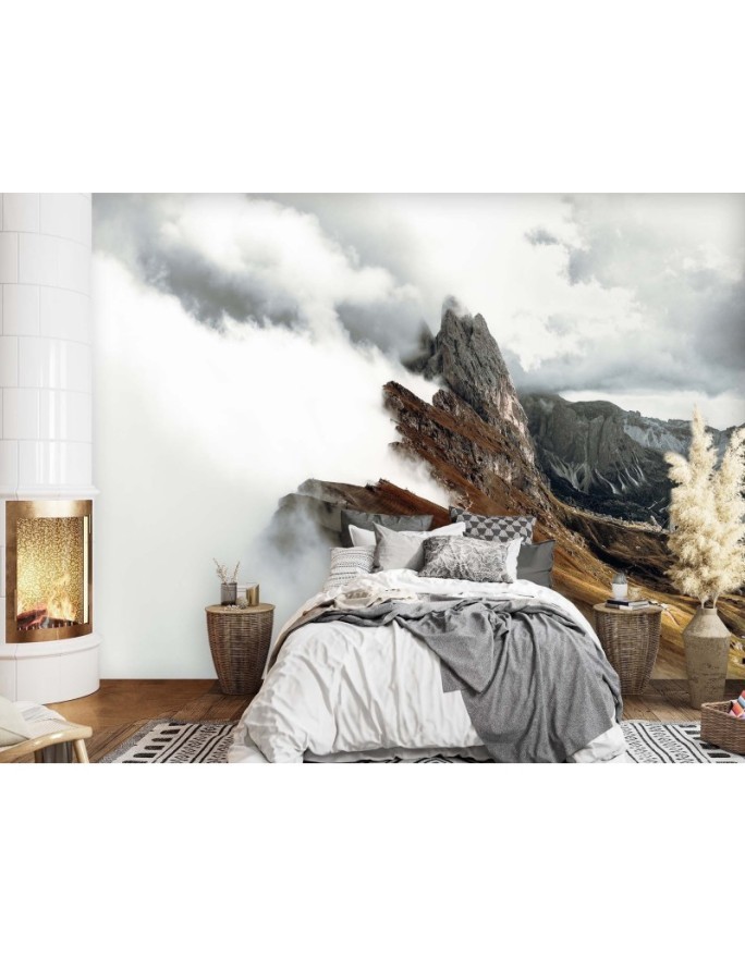 Murals for living room - Mountain fog clouds | FEEBY