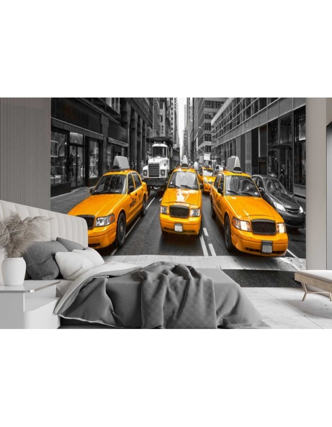 Original Wallpapers for the living room - New York City taxis | FEEBY