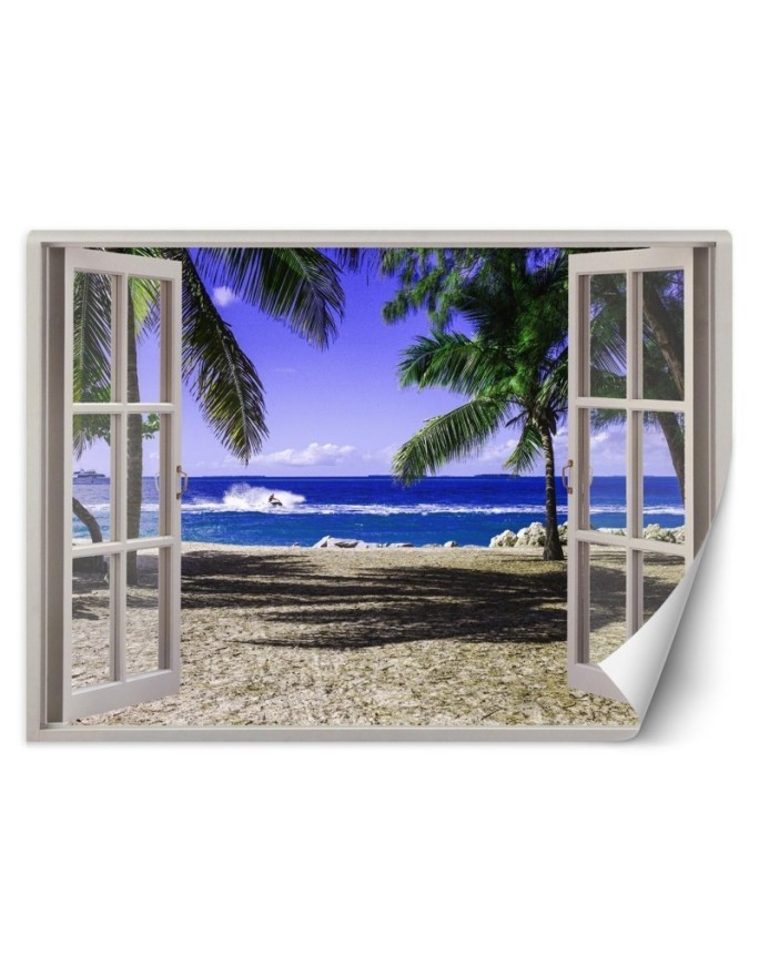 Most fashionable Wallpapers - Window overlooking tropical beach | FEEBY