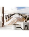 Beautiful Wallpapers for the living room - Falochrons by the sea | FEEBY