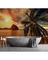 Exotic Wallpapers - Sea palm trees sunset | FEEBY