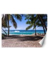 Wall mural - Sand beach between palm trees | FEEBY