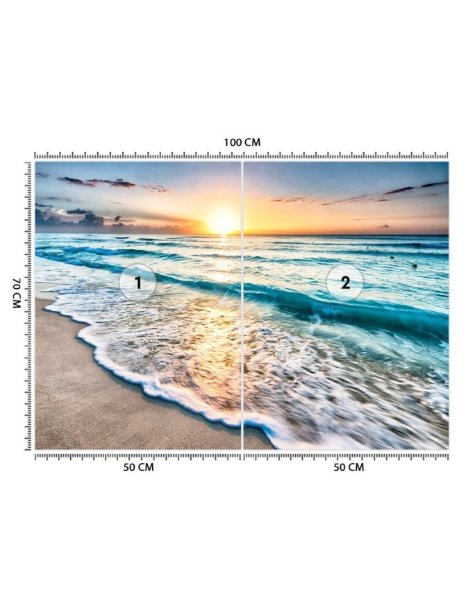 Beautiful wall murals - Sea waves sunset | FEEBY