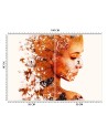 Exclusive wall mural for bedroom - Woman and autumn leaves | FEEBY