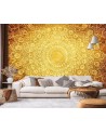 Modern murals for the living room - Oriental gold mandala | FEEBY