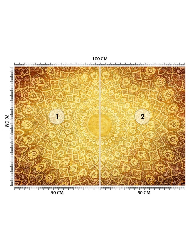 Modern murals for the living room - Oriental gold mandala | FEEBY