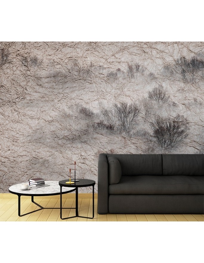 Modern living room wall mural - Meadow in the mist | FEEBY