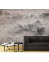 Modern living room wall mural - Meadow in the mist | FEEBY