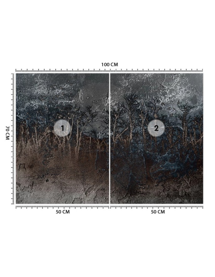 Elegant wall mural for the living room - Trees concrete structure | FEEBY