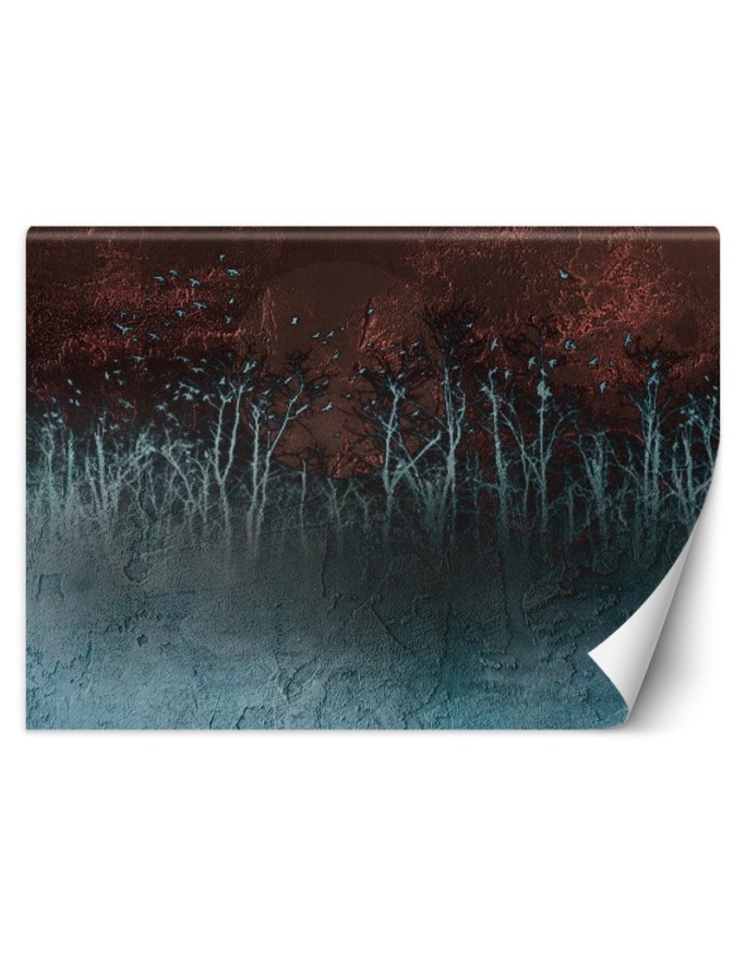 Unique wall murals for living room - Trees concrete imitation | FEEBY