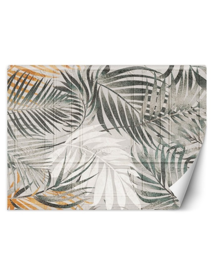 Exotic wall murals for the living room - Tropical palm leaves | FEEBY