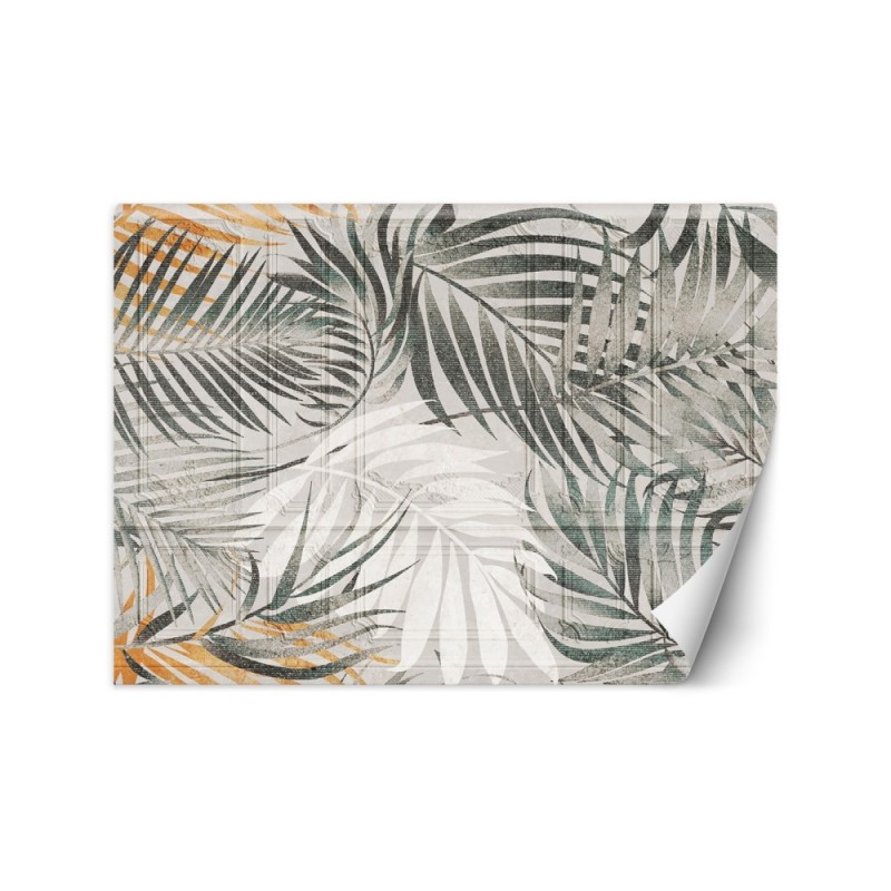 Exotic wall murals for the living room - Tropical palm leaves | FEEBY
