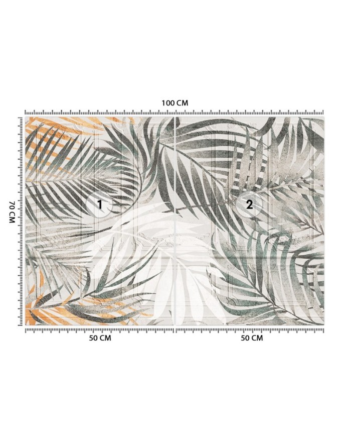 Exotic wall murals for the living room - Tropical palm leaves | FEEBY