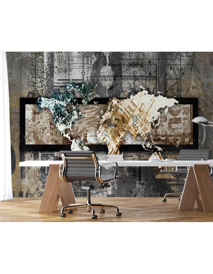 The most fashionable wall murals - Old vintage world map | FEEBY