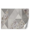 Modern Wallpapers for living room - Flowers on grey texture | FEEBY