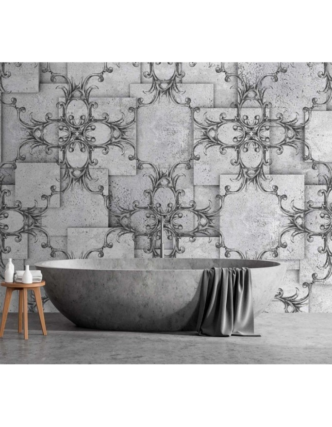 Modern Wallpapers - Oriental pattern on grey background | FEEBY