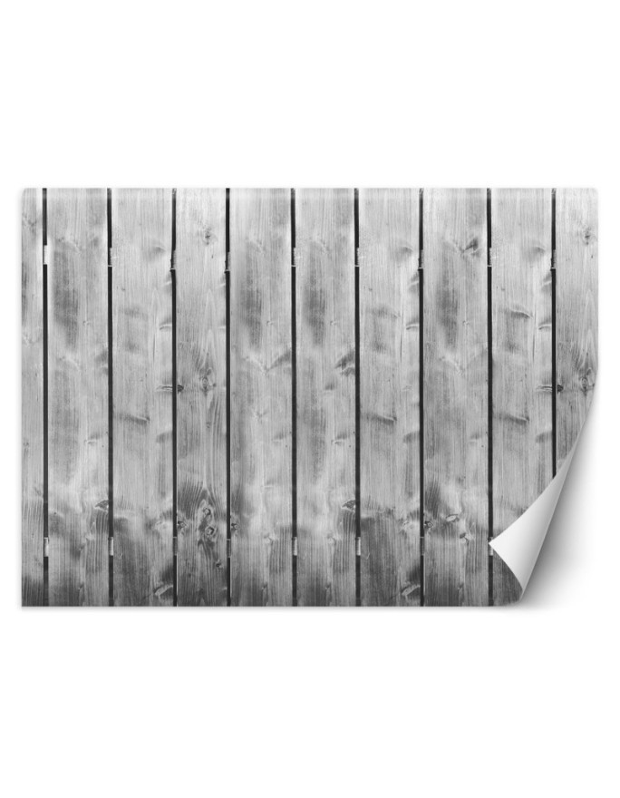 Texture Wallpaper for living room - Grey planks pattern | FEEBY