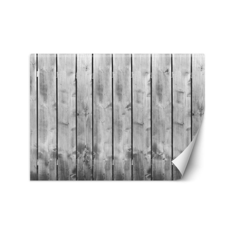 Texture Wallpaper for living room - Grey planks pattern | FEEBY