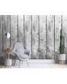 Texture Wallpaper for living room - Grey planks pattern | FEEBY