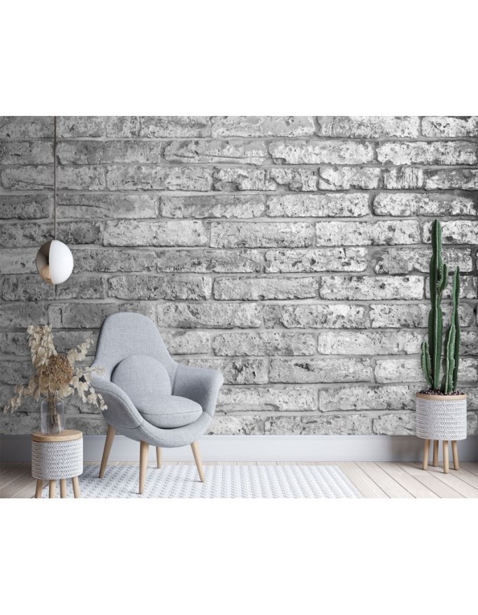 The latest living room Wallpapers - Grey brick wall | FEEBY