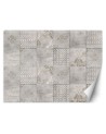 Wall mural - Grey tiles wall tile delicate ornament | FEEBY