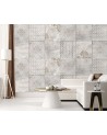 Wall mural - Grey tiles wall tile delicate ornament | FEEBY