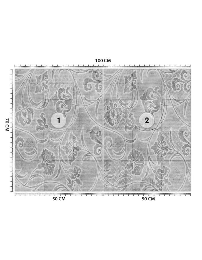 Wall mural - Grey tiles imitation tile for wall | FEEBY