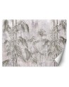 Wall mural - Jungle Concrete Black White Plants | FEEBY