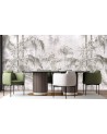 Wall mural - Jungle Concrete Black White Plants | FEEBY
