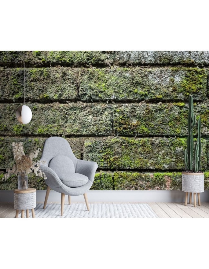 Texture wall murals for living room - Brick moss | FEEBY