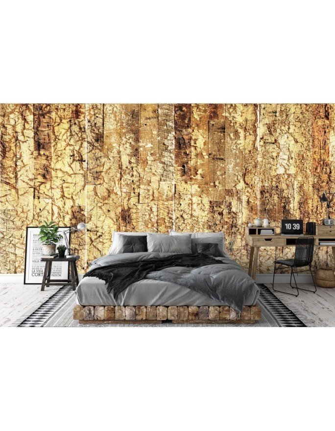 Original wall murals - Old Wood Gold | FEEBY
