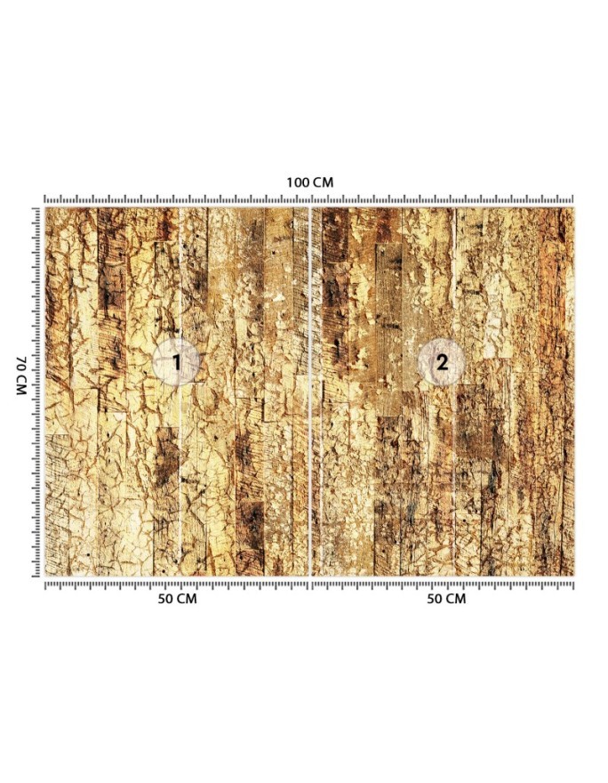 Original wall murals - Old Wood Gold | FEEBY