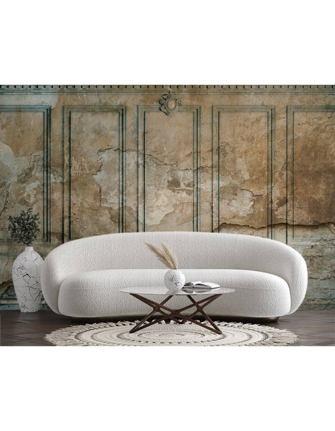 The most fashionable wall murals for the living room - Dark Old Wall | FEEBY