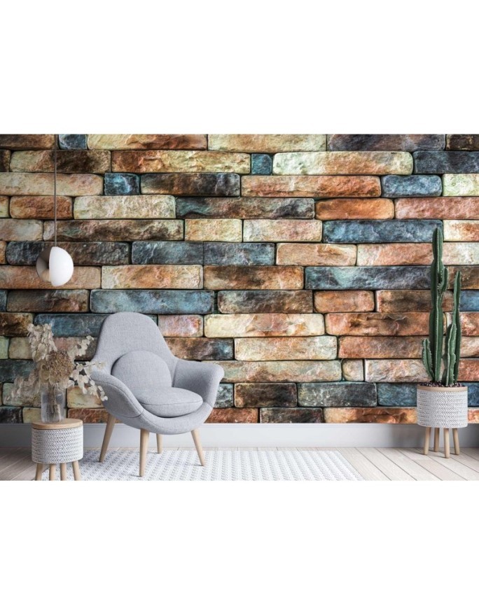 Texture wall mural - Coloured sandstone wall | FEEBY