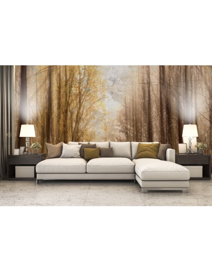Unique wall murals for the living room - Autumn Forest Trees | FEEBY