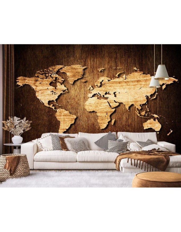 Stylish wall murals for living room - World map | FEEBY