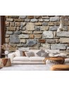 Texture wall murals for living room - Stone wall with sandstone | FEEBY