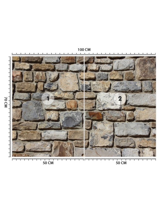 Texture wall murals for living room - Stone wall with sandstone | FEEBY