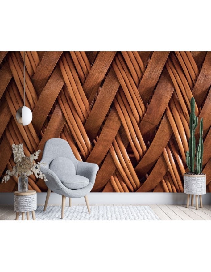 Beautiful wall murals for the living room - 3D wicker weave | FEEBY