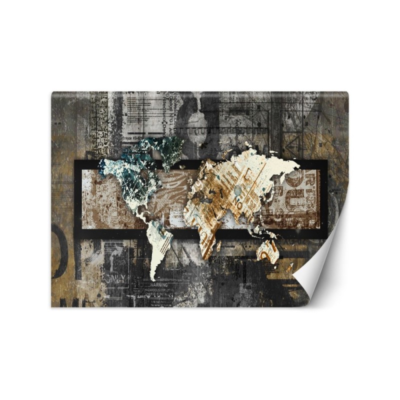 The most fashionable wall murals - World map in vintage style | FEEBY
