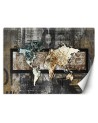 The most fashionable wall murals - World map in vintage style | FEEBY