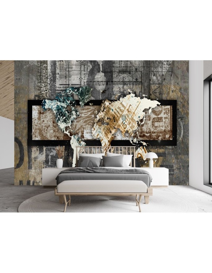 The most fashionable wall murals - World map in vintage style | FEEBY