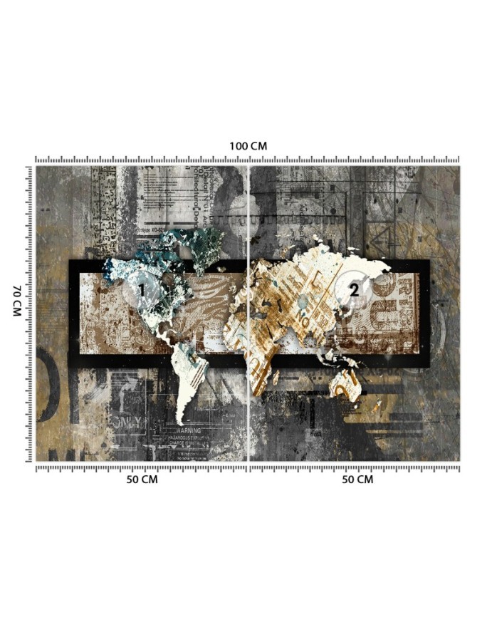 The most fashionable wall murals - World map in vintage style | FEEBY